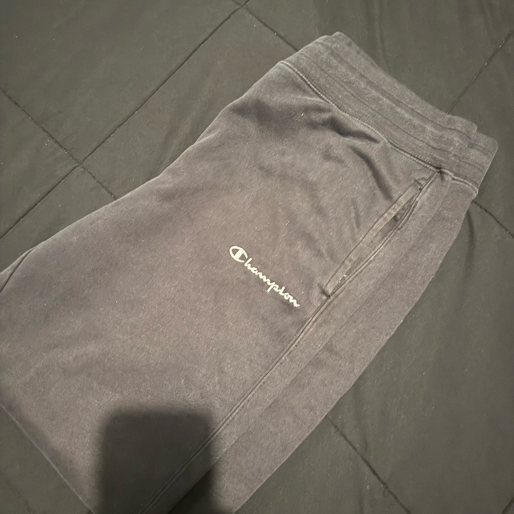 Champion Dark Gray Jogger Sweatpants with Logo Tag